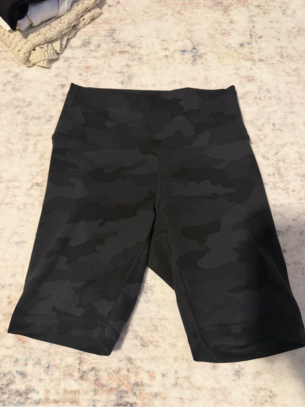 lululemon athletica Black Camouflage High-Rise Bike Shorts